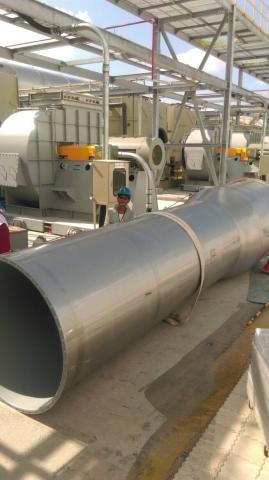 文偉工程有限公司 - 台積電建廠屋頂管路安裝現廠