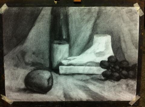 三顆石頭 - 美術家教 練習作品示範