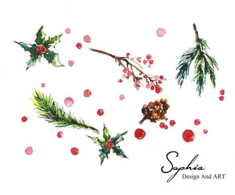 Sophia - │輕水彩作品│聖誕系列課程