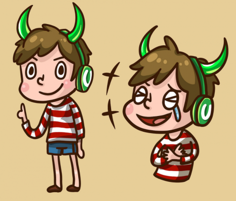 搧風五斗跪 - Q版插圖設計