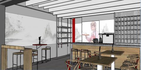 上雍設計 - 享萃咖啡3D設計