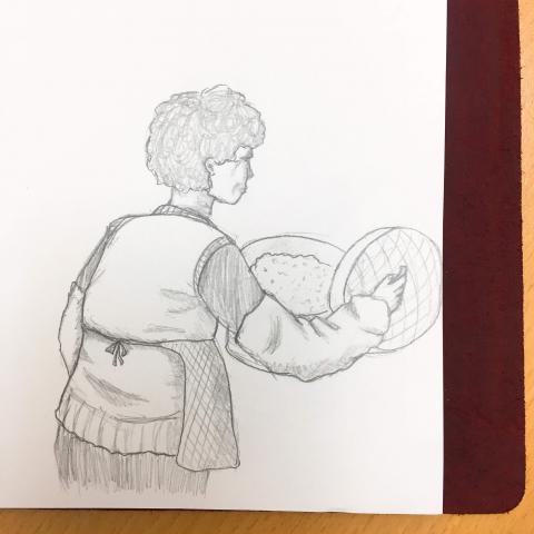 謝拔辣個人工作室 - 紅麴米糕繪製手稿