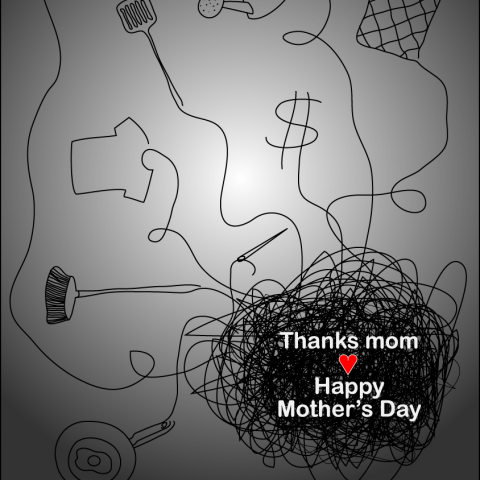 余芳庭 - 這是關於母親節的海報設計
一般的母親節海報都是屬於溫馨
並且都是以粉紅色系為主要色彩
但是這張海報則是以反面思考去製作
要讓大家思考媽媽到底付出多少
應該平常就要一起分擔
這個才應該是母親節的真諦。