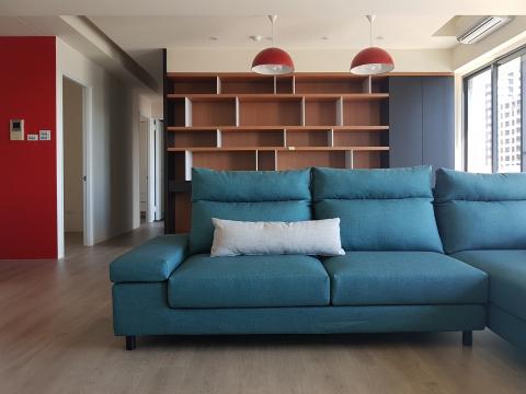 恩諾空間設計 - 竹北市新成屋，開放式客廳書房，現代風
