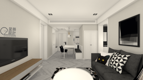 呈築室內設計工作室 - 輕美式風格的二房一廳小家庭
室內設計提案