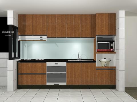 輪廓空間設計工作室(捌捌陸柒室內裝修有限公司) - 一字型300cm廚具。北市蔡公館