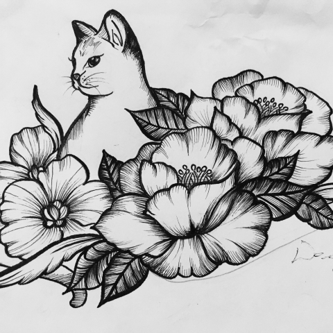 台南應用科技大學視覺傳達設計系 - 手繪作品插畫黑白