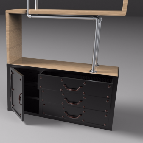 Joshua - 冰滴櫃子
藉由冰滴咖啡壺的概念再加上工業風的元素為設計理念