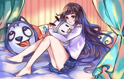 黃伯融 - 當初客戶給了我三張圖片 1.你生的照片 2.動漫人物的姿勢 3.抱枕的照片 讓我完成這張圖