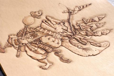 高智能 - 植鞣革筆記本封面電烙皮雕設計