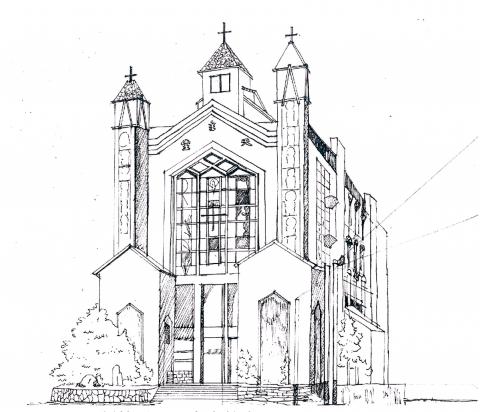 自由業 - 香山天主堂手繪