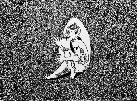 DNTLAMLT_Illustration and Design - 黑白線條插畫，無題。