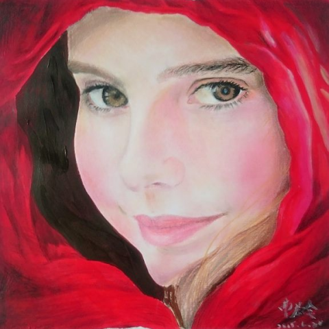 曹麗玲 - 色鉛筆及壓克力顏料人物