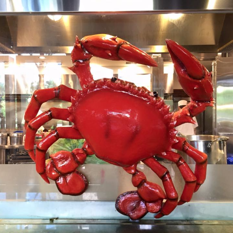 尚邑數位影像輸出 - 玻璃纖維螃蟹造型 (此為一間港式茶飲訂製完成品)
