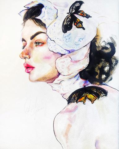 Edie.H - 媒材：水彩

提供客製化時尚人像插畫的服務及教學