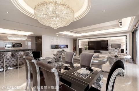 依舍室內設計有限公司 - 台中13期  客廳/餐廳/書房 奢華新古典風 150坪