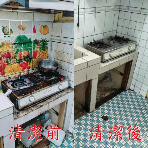 潔洛居家清潔工作室 - 廚房清潔前後差異