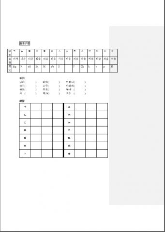 ReginaTai - 針對初學者自製的韓文字母講義