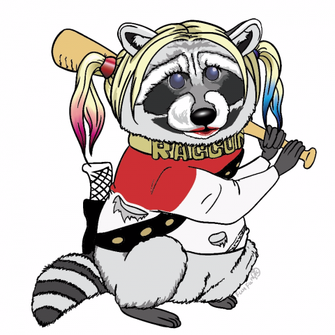 學生/芳芳 - 擬人化的浣熊電繪作品