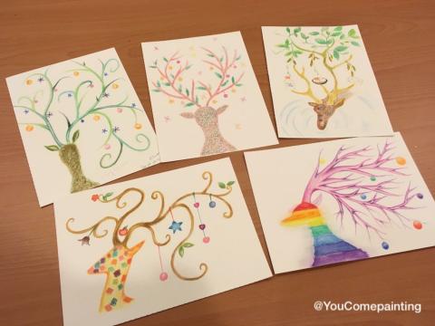 You'll Come 繪畫創作工作室 - 上課學生作品參考。
平均一堂課會有一張作品呈現
(1.5HRS-2HRS)