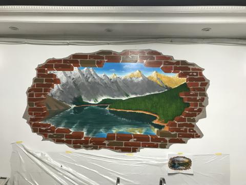 羅思文 - 先在電腦製圖和客戶溝通，再照圖作畫。