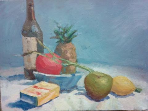 三顆石頭 - 美術家教 練習作品示範