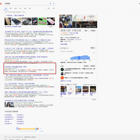SEO關鍵字/網路行銷/往站優化IEO網站顧問 - 經過全面SEO優化 熱門關鍵字、 手機包膜 在google & Yahoo第一頁
