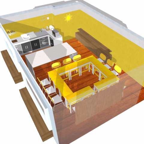 JartTW Studio - 案件：扭扭庫克親子廚藝教室-室內設計
軟體製作：SketchUp, Photoshop, Illustrator