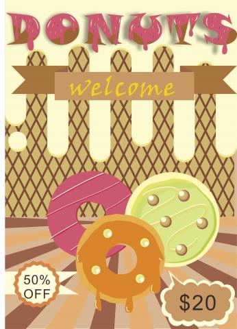 Mr.KEY - 海報設計─甜甜圈店