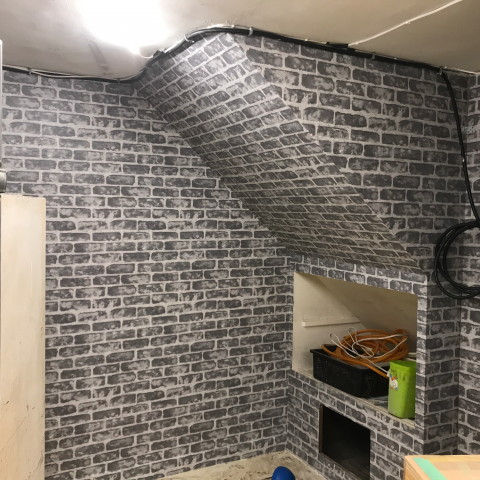 展睿工程行 - 仿磚塊花壁紙，把舊牆用的活靈活現