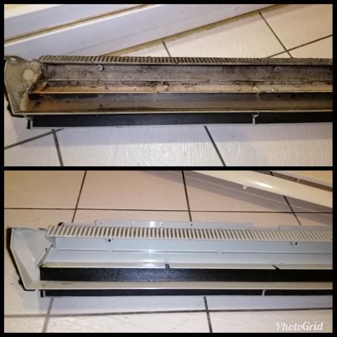 大肆洗 - 分離式室內機積水盤清洗前後