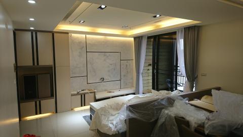 沐岩工作室 - 客廳造型牆完工照片