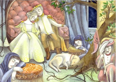 林思辰Susu Lin - 2015年普羅音樂團，國家音樂廳「耶誕綺緣」演奏會，《睡美人圓舞曲》插畫合作案。