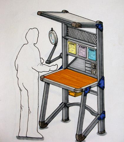 舜奕設計............ - 工作桌手繪示意圖