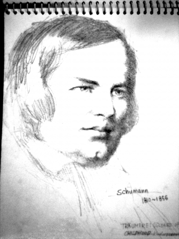 雨咚奇異科技有限公司  - 古典音樂家 舒曼的鉛筆素描