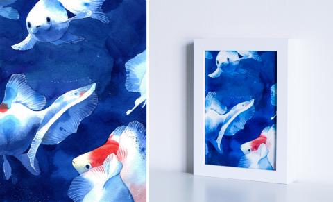 劉興倫 - 水彩插畫創作。
此圖為實際成品拍攝