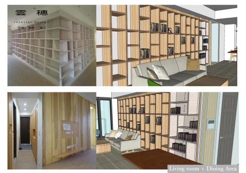 雲穗設計 - 住宅空間案-北歐風
以自然的元素帶入空間
白色X木色簡單清新
依客戶需求大量的藏書大量的書牆，整體規畫至室內空間