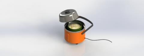 邱貞香 - 看著自家電鍋慢慢利用正在學的Solidworks繪製出,再利用keyshot渲染其外觀