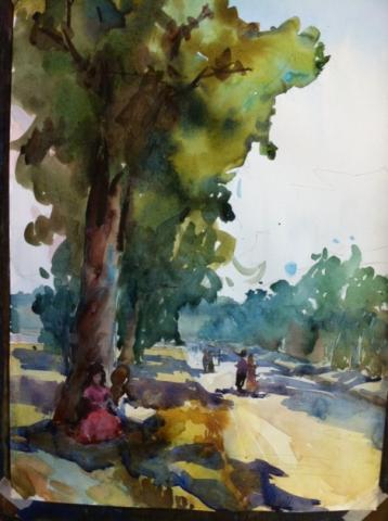 三顆石頭 - 美術家教 練習作品示範