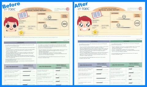 Sam - 2017我的學生的多益成績
有進步喲