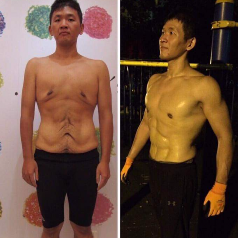 享趣小巨蛋 - 左邊瘦身用錯方法導致皮鬆肉垮，右邊皮膚緊實、線條明顯