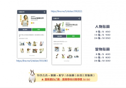王詩雯 - Line貼圖製作價目表