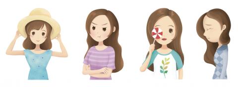 學生 - PS、CSP -人物喜怒哀樂插畫，今天你的心情哪一種呢?