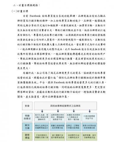 Dory（個人） - 協助粉絲專頁代操經營之數位媒體業者歸納其服務創新與系統化之功能整合，獲得SBIR(Phase1)計畫75萬元