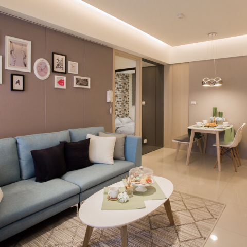 Una Zheng - 客廳 x 完工照