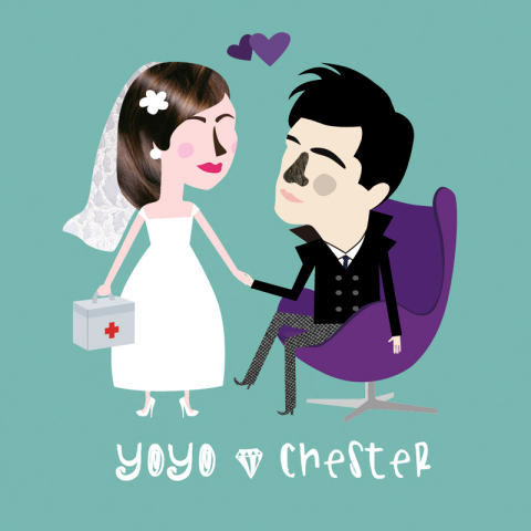 Elise . K - 婚卡人物繪製