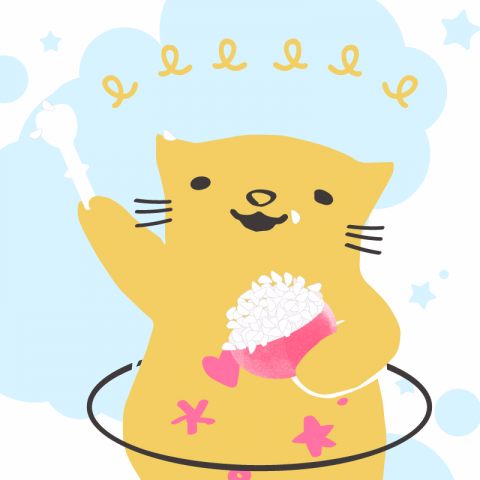 貓星人吃吃 - 插畫創作設計