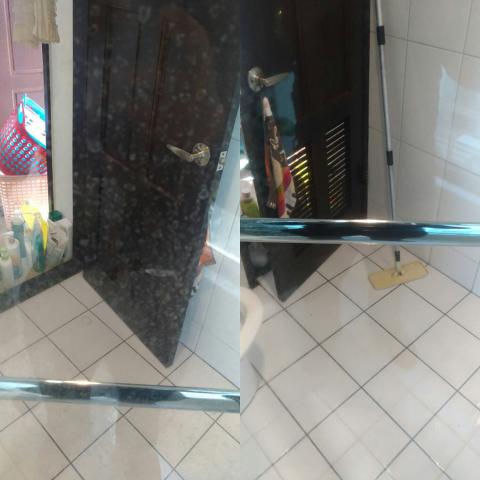 張小姐（ 立淨居家清潔） - 乾濕分離的玻璃清潔前後照