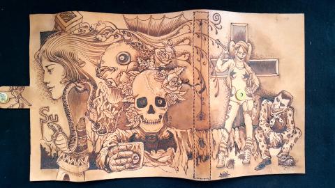 高智能 - 植鞣革筆記本封面電烙皮雕設計