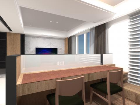 鴻明室內設計 - 書房3D圖繪製